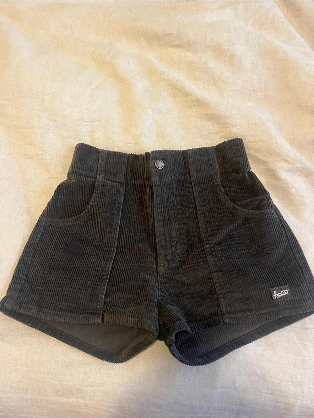 Hammies High-Waist Corduroy Shorts in Charcoal